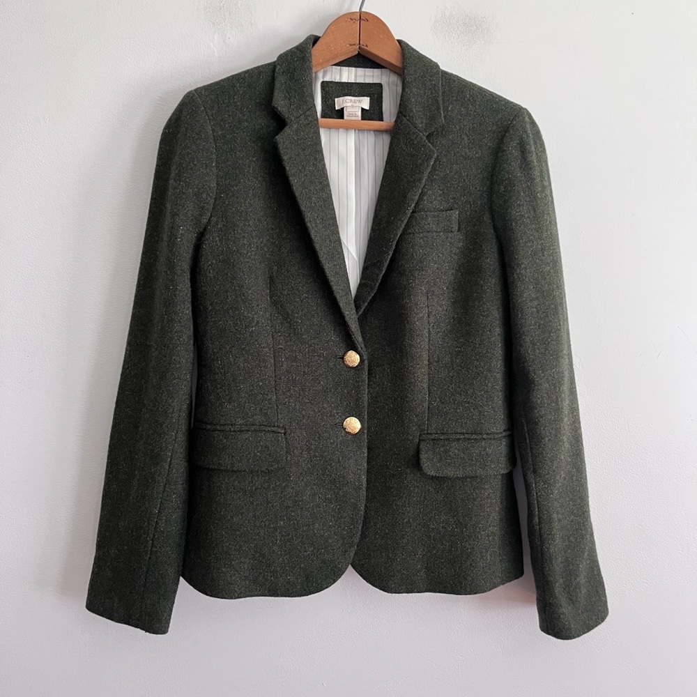 J.Crew Wool Blend Two Button Closure Fitted Blazer - image 1